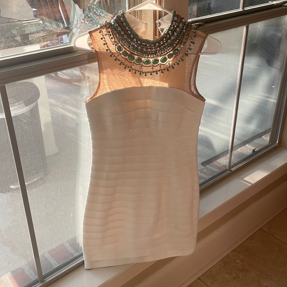 Sherri Hill white bandage party evening formal short dress